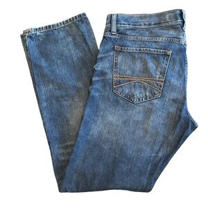 EXPRESS Jeans Straight leg Slim 5 pocket Zipper/Button fly Blue 33 x 32 Like new